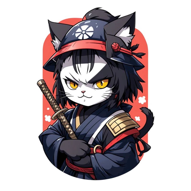 chat ninja - chaton samourai