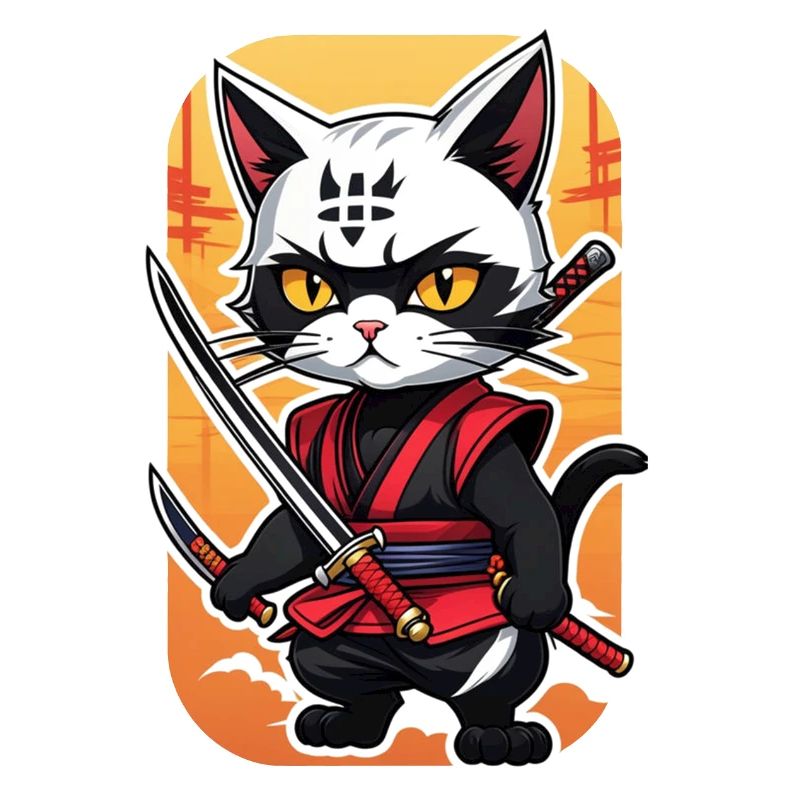 chat ninja - chaton samourai