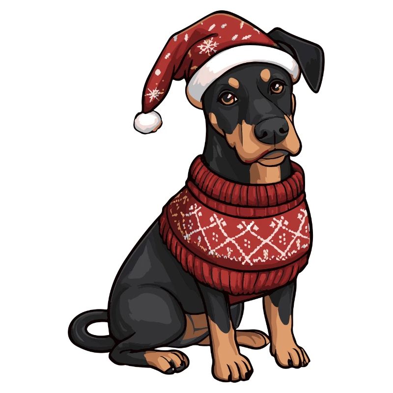 Bande dessinée de Noël Doberman Dog