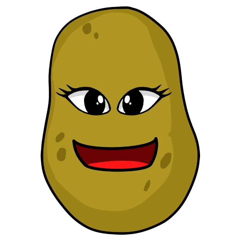 friendly potato face faces potatoes