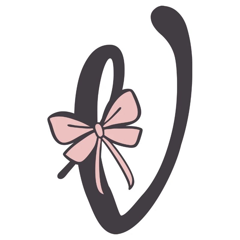 Initial letter V ribbon