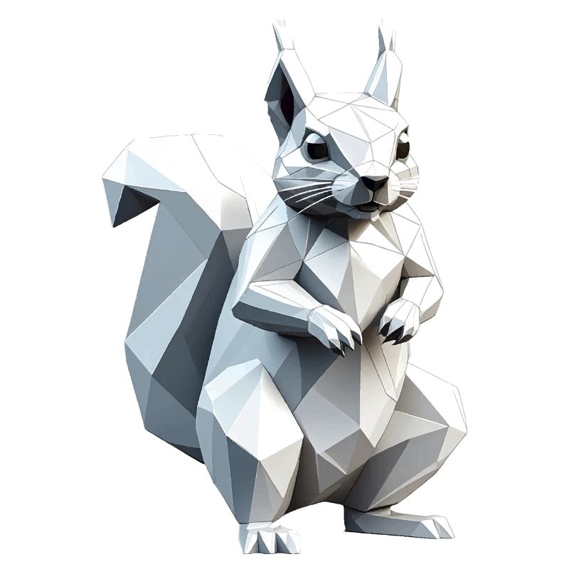 Écureuil - Mignon design de polygone bas