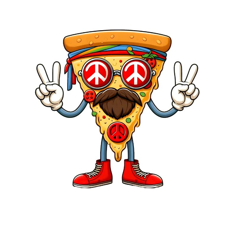 Hippie Pizza mit Peace-Zeichen