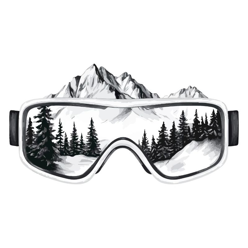 Ski goggles mountains