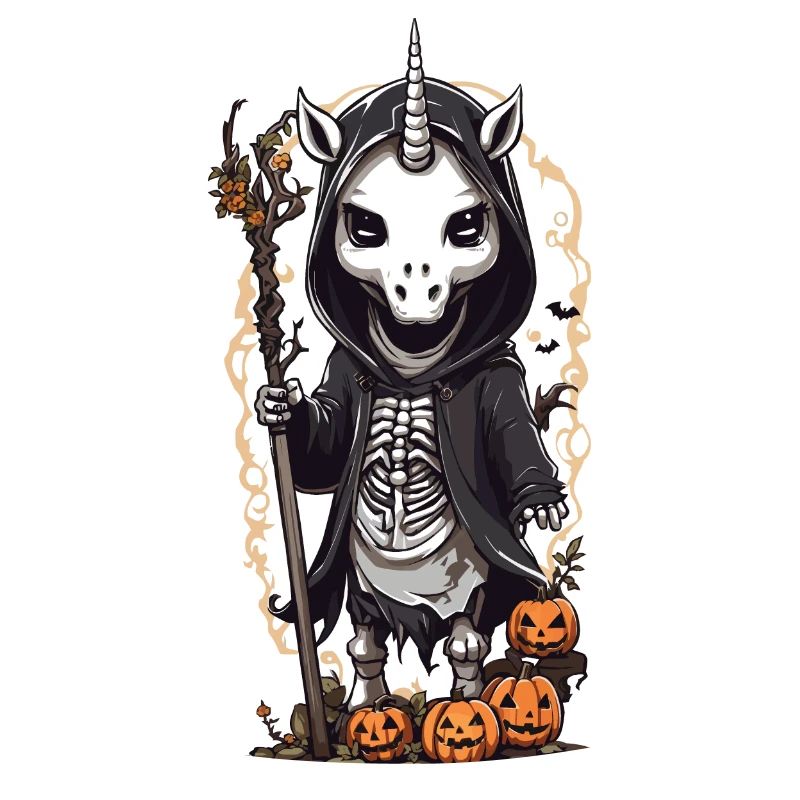 Licorne sombre squelette Magic Gothic Design