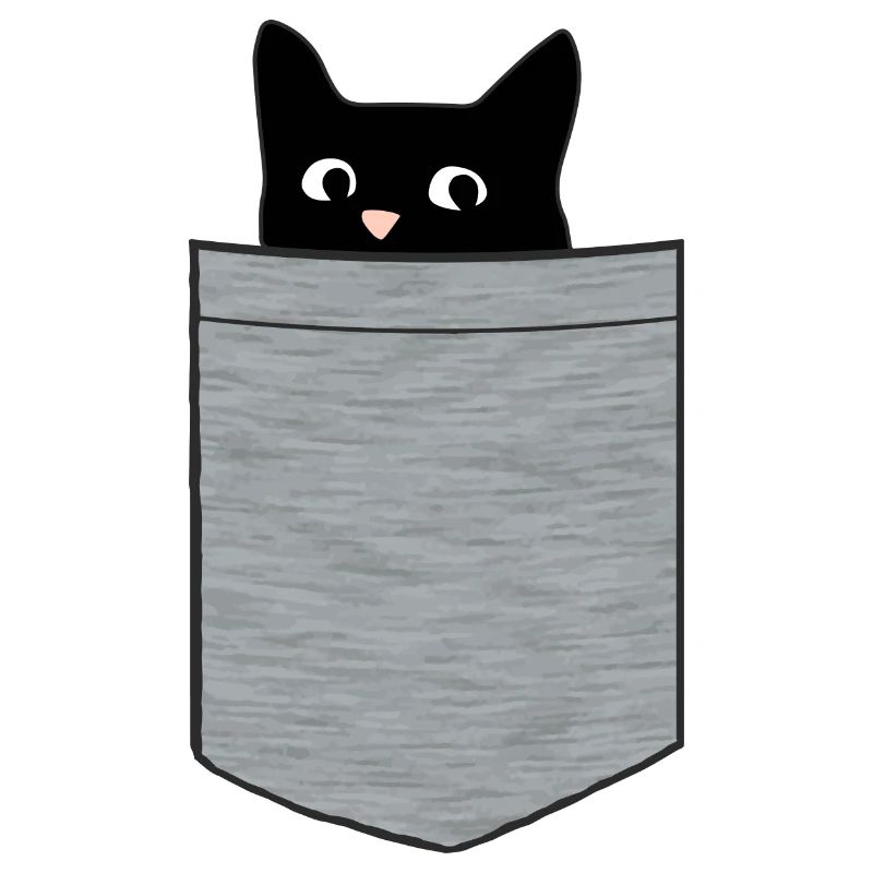Schwarzes Kätzchen in Brusttasche