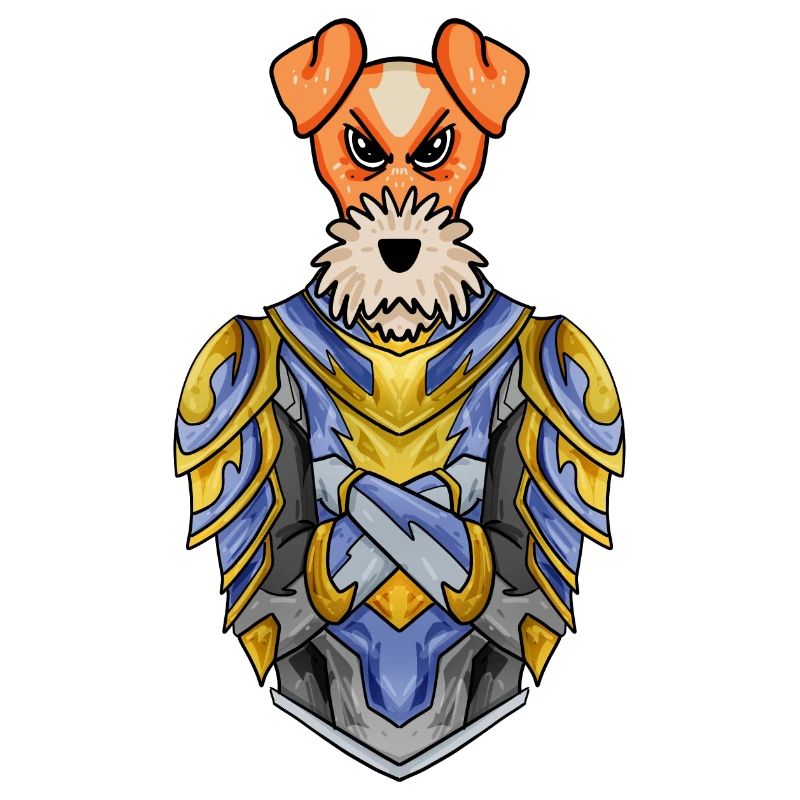Knight Dog Dog Breed Fox Terrier with Armor