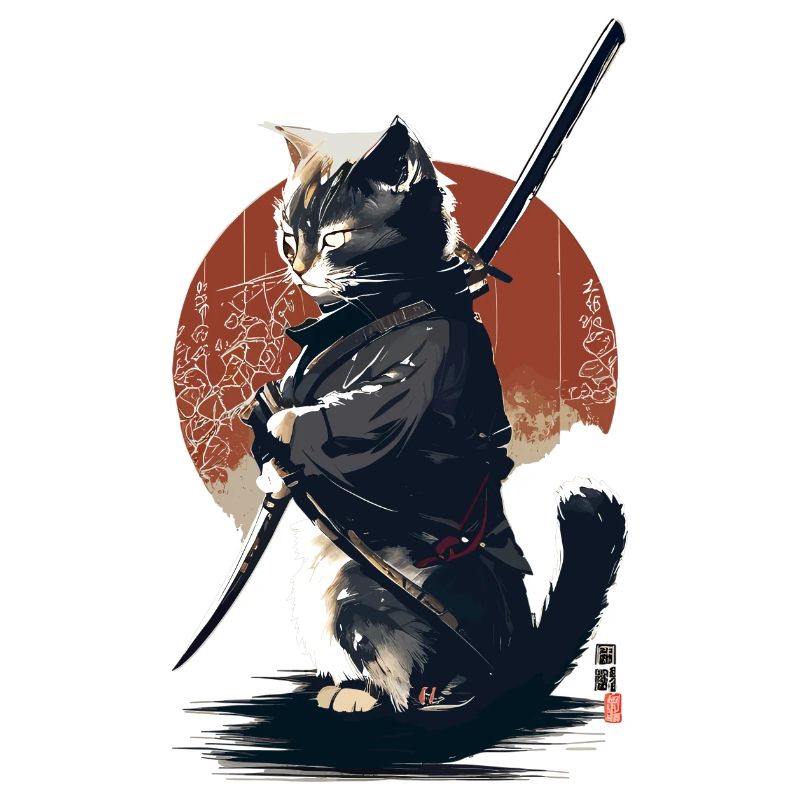 Kawaii Neko Samurai : cat samurai