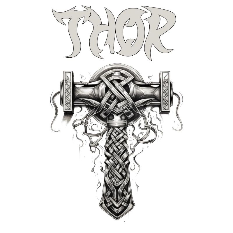 Thor's Hammer Knot Pattern Norse Mythology