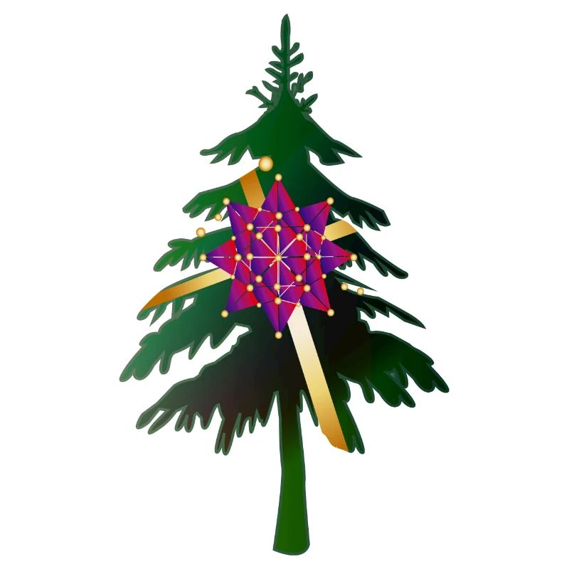 Christbaum oder Weihnachtsbaum & Geschenkschleife