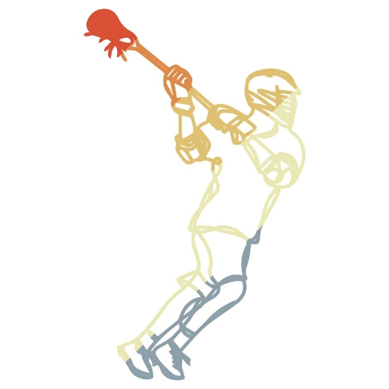 Lacrosse Player Retro