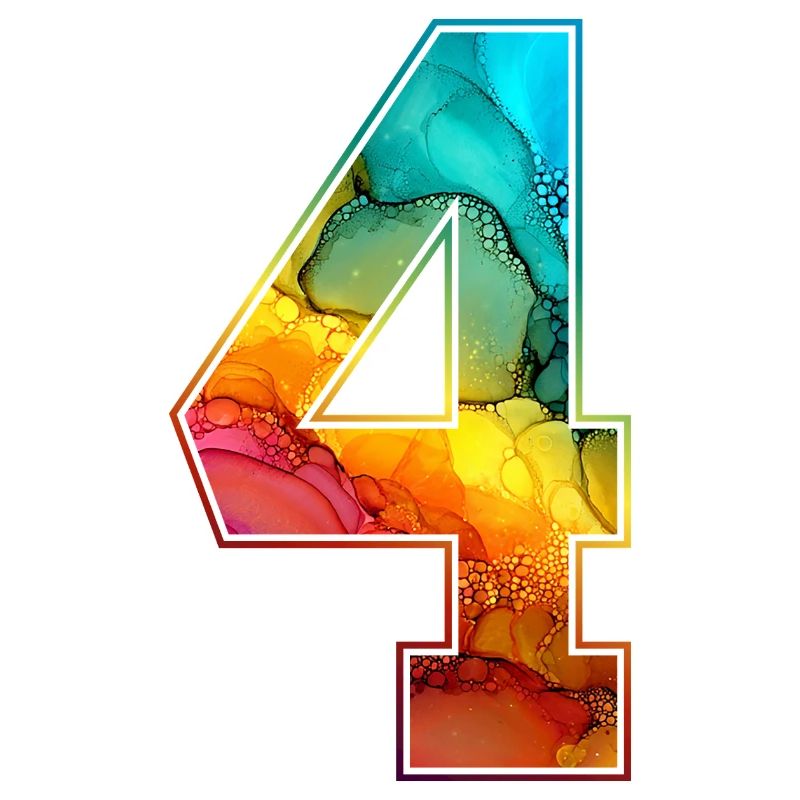 NR. 4 NUMMER 4 COLLEGE 4. GEBURTSTAG