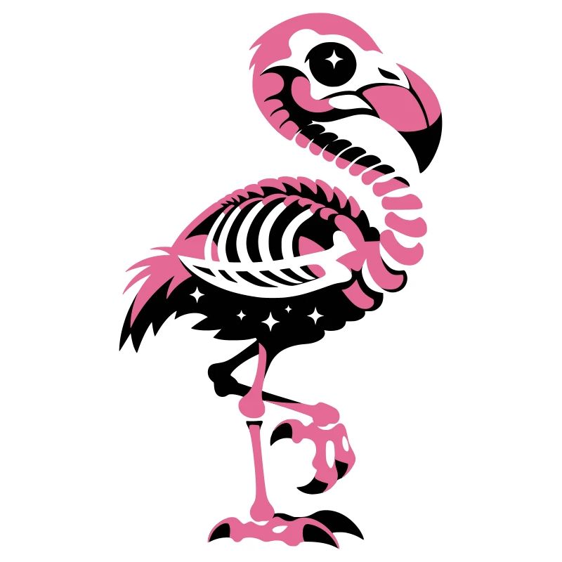 Flamingo Skelett Pink Gothic