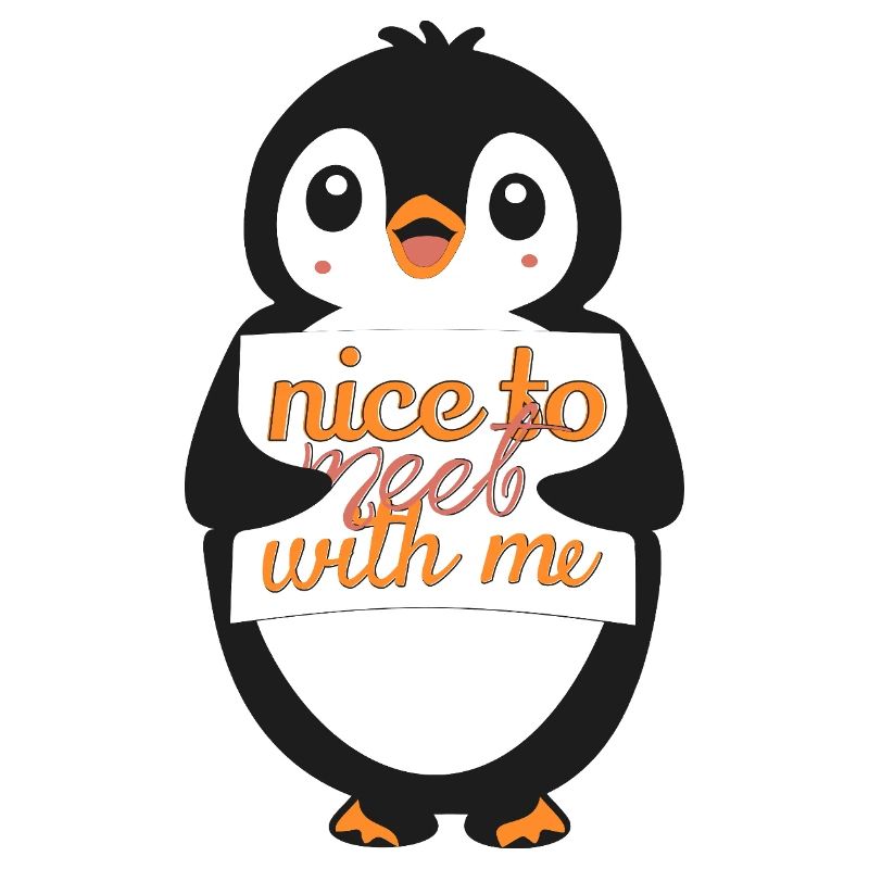 Panneau de bienvenue du Pingouin : ravi de me rencontrer