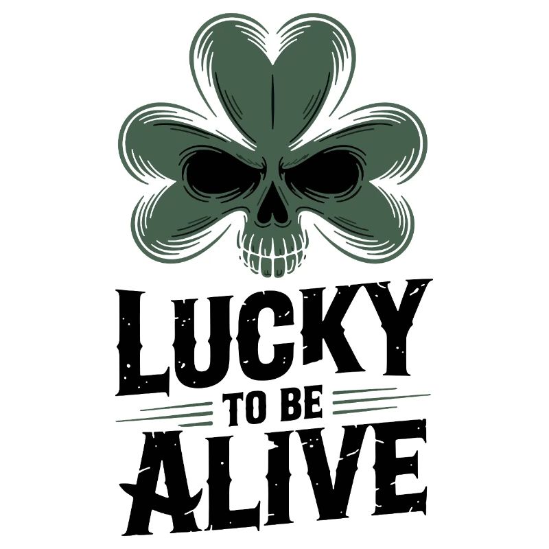Shamrock Skull Happy Alive