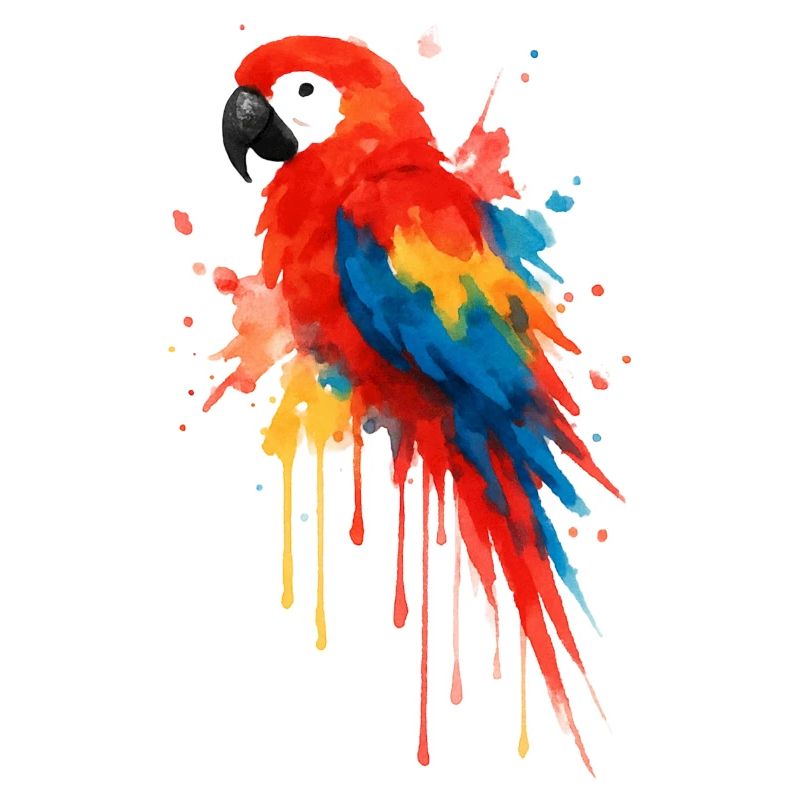 Perroquet Ara Éclatant : Art Aquarelle & Couleurs