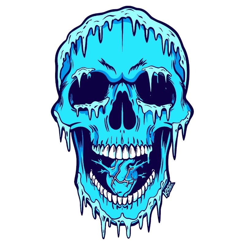 Melting Blue Skull