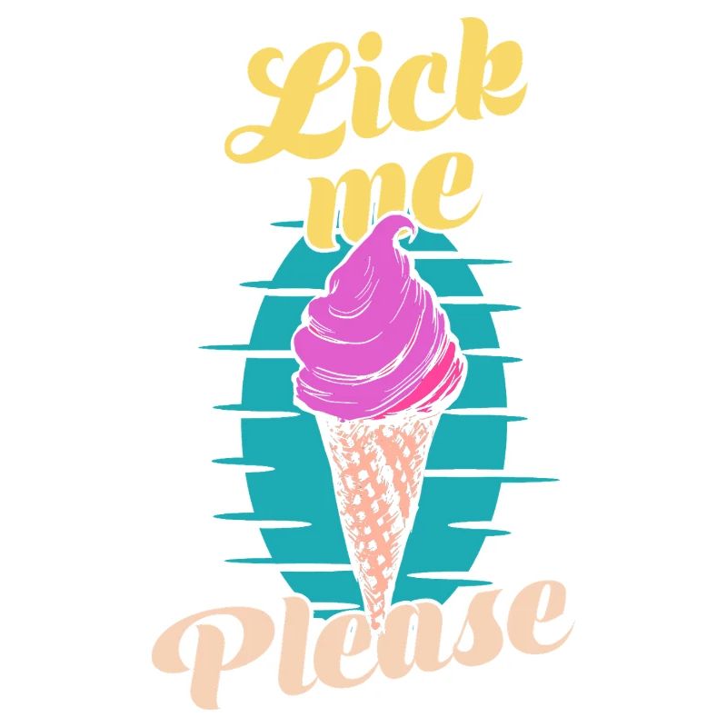 Lèche-moi s’il te plaît Eis Cream Art rétro drôle