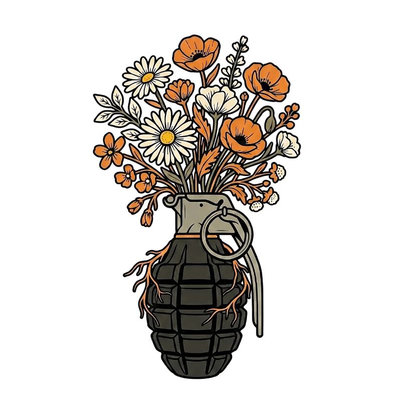 Fleur et Grenat Paix