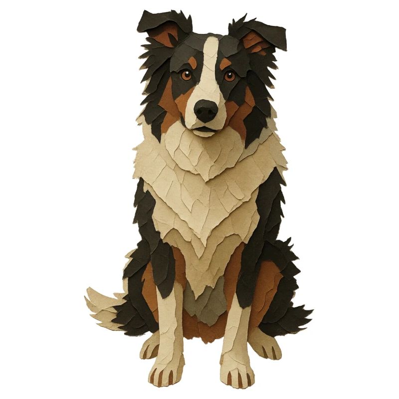 Geschichteter Papiercollie