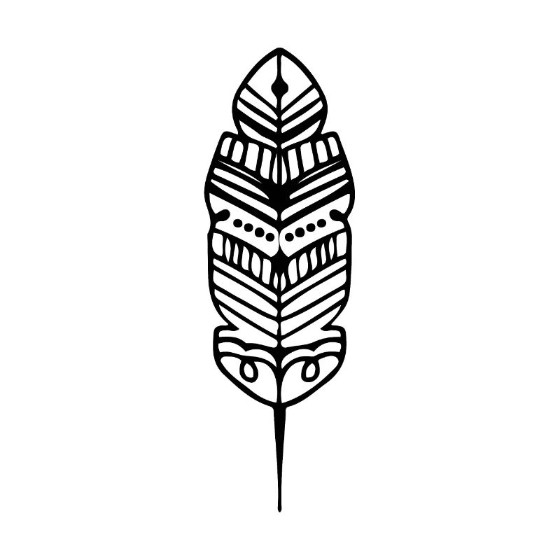 Trunk Feather Shape Maori Tattoo Ancient Tribe