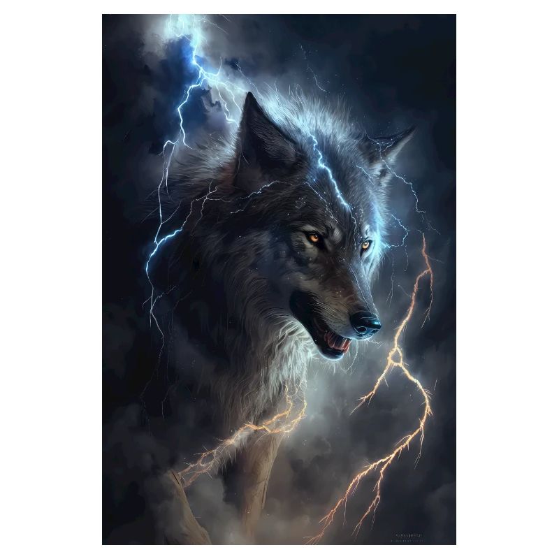 Wolf Blitz Donner Epic Cool Episch Wölfe