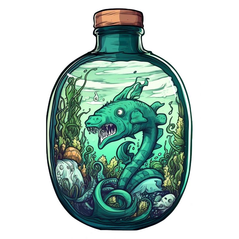 Ocean Bottle Drawing