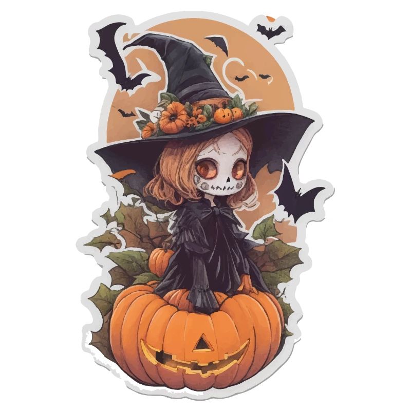 Helloween Pumpkin Witch
