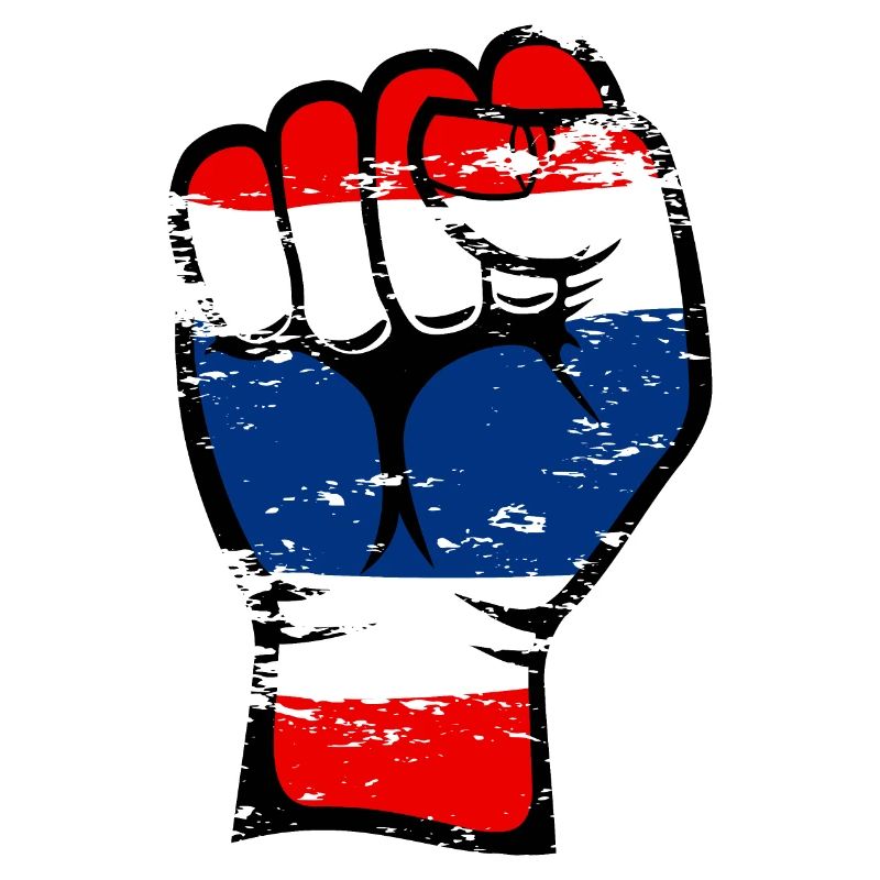 Icône de main de poing du drapeau de la Thaïlande utilisée