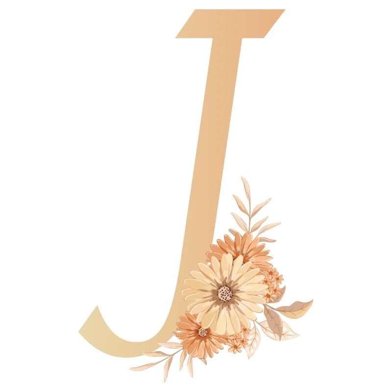 Buchstabe J mit Blumen