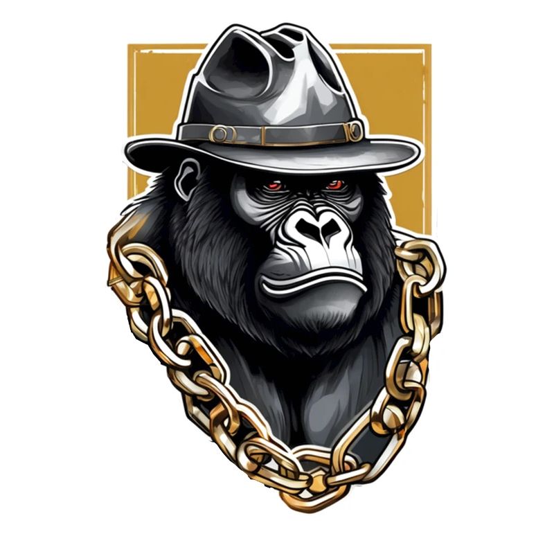 Gorilla mit Goldkette