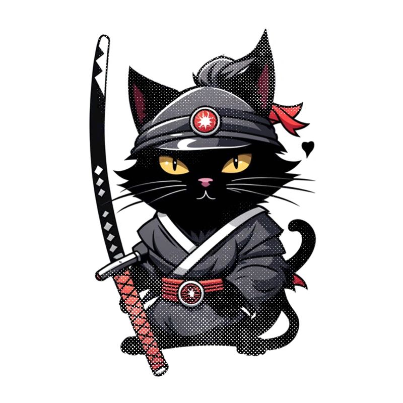 chat ninja - chaton samourai