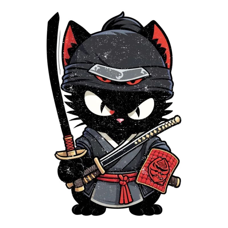 chat ninja - chaton samourai