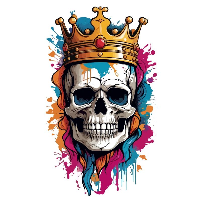 Skull with Crown Graffiti