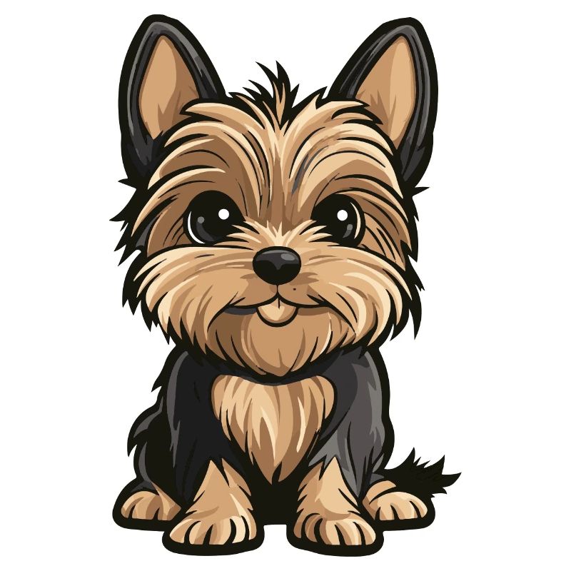 Yorkshire Terrier Hund Comic Niedlich