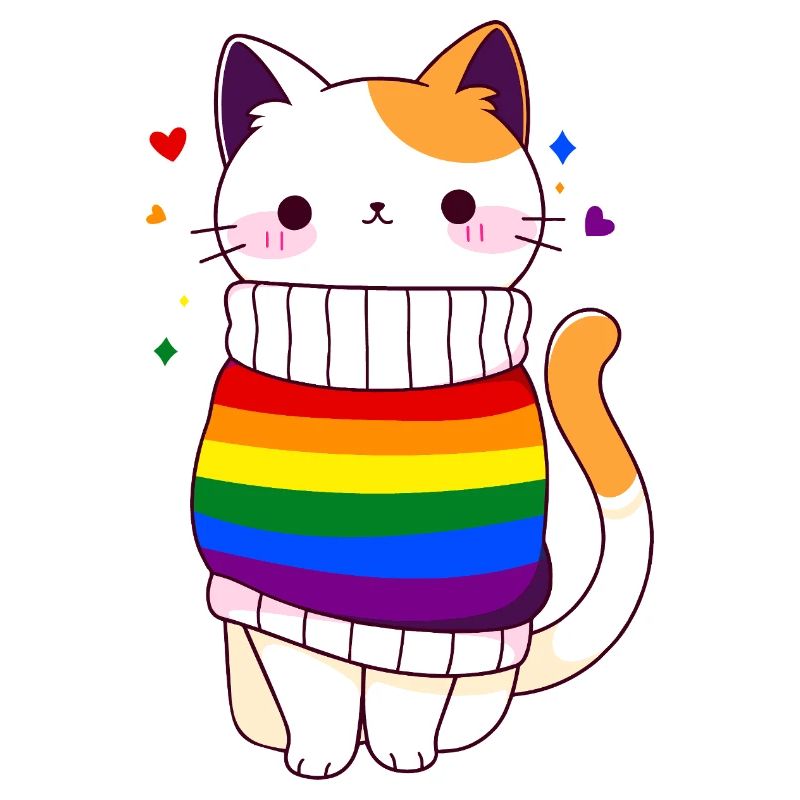 LGBTQ Regenbogenfahne Katze Queer CSD Pride