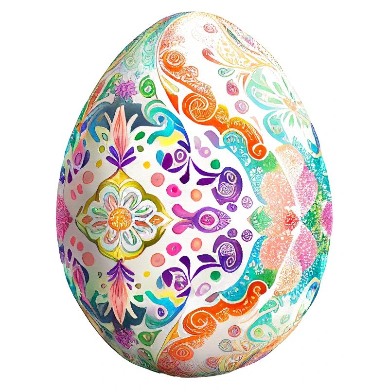 Colorful Easter egg and spring decoration
