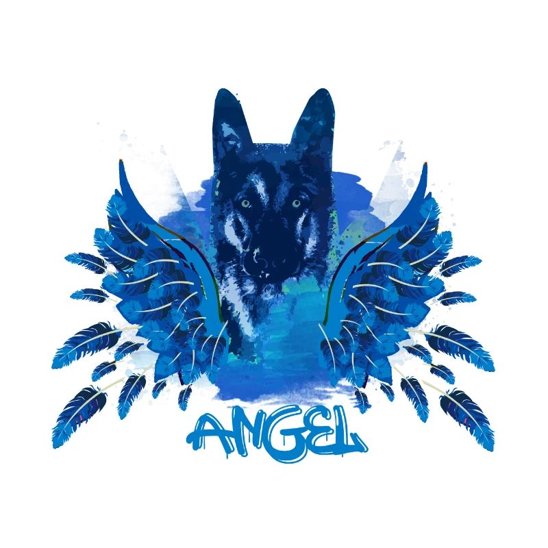 german shepherd,angel,graffiti, German shepherd,