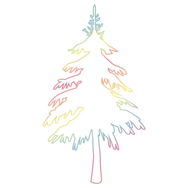 Christbaum, Tannenbaum oder Weihnachtsbaum Umriss