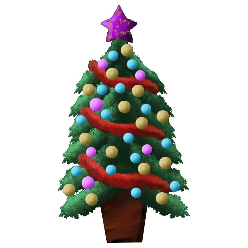 Stickers - Sapin de Noël avec boules de Noël
