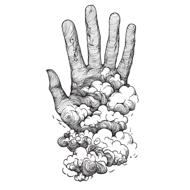 Hand in the clouds