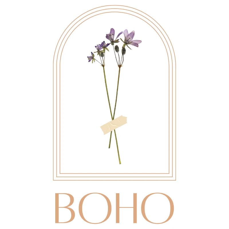 Bouquet de fleurs boho dans un cadre arche