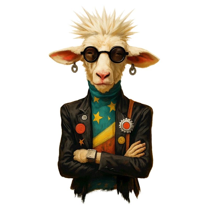 Icône du mouton dans un style rétro