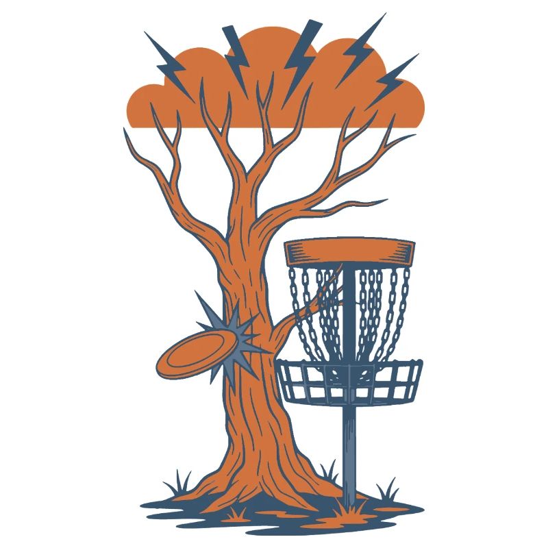 Disc Golf Tree trifft Flying Disc Basket Sturm