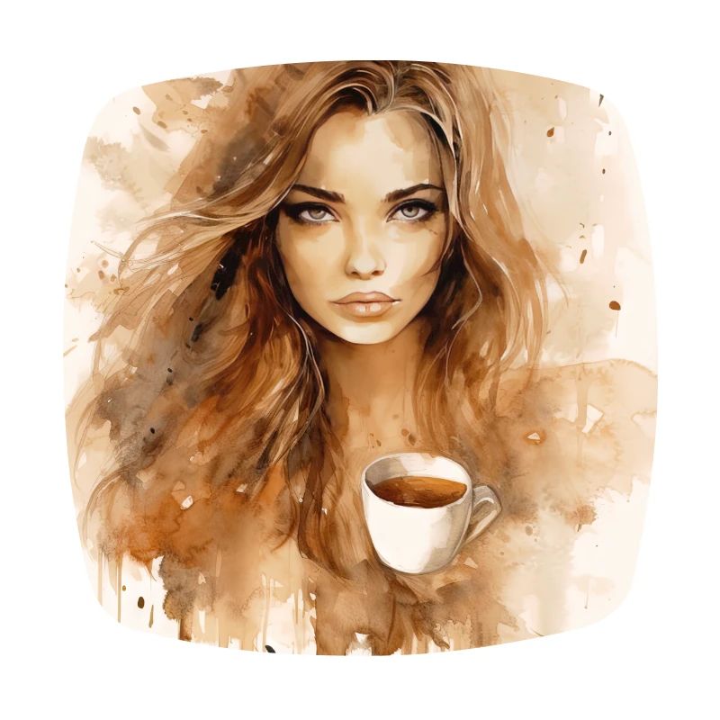 Coffee Bliss: Belle aquarelle brune d’un