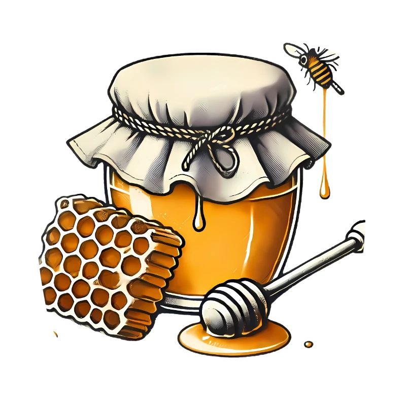 Pot de miel rustique Dégoulinant de nid d’abeille