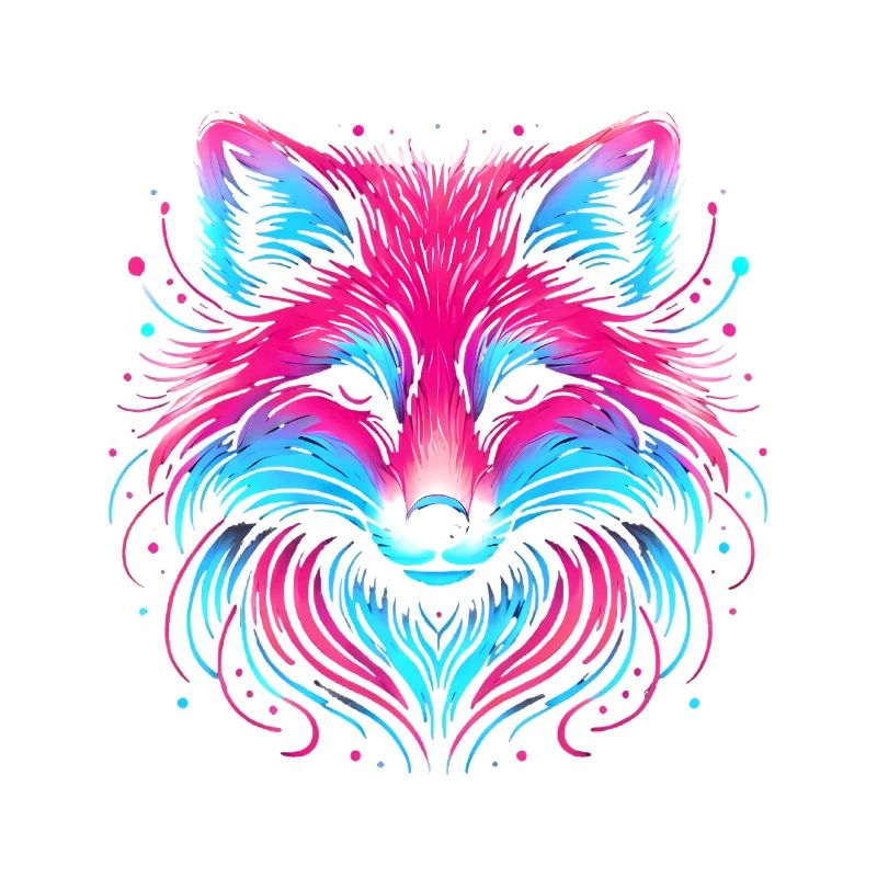 Neon Fox Glow Illustration Design