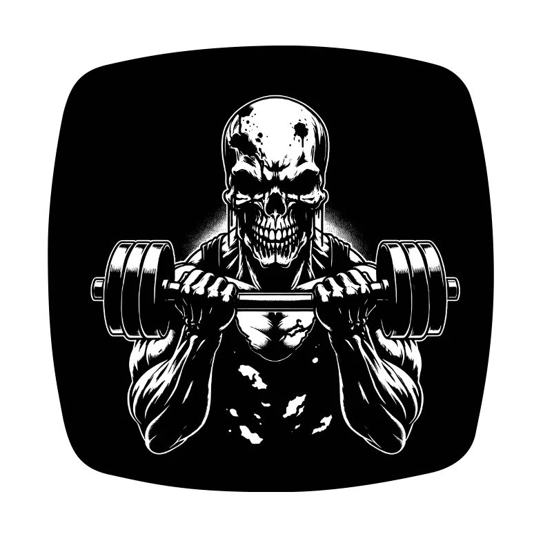 No Limit Hard Workout Skull with Dumbbell