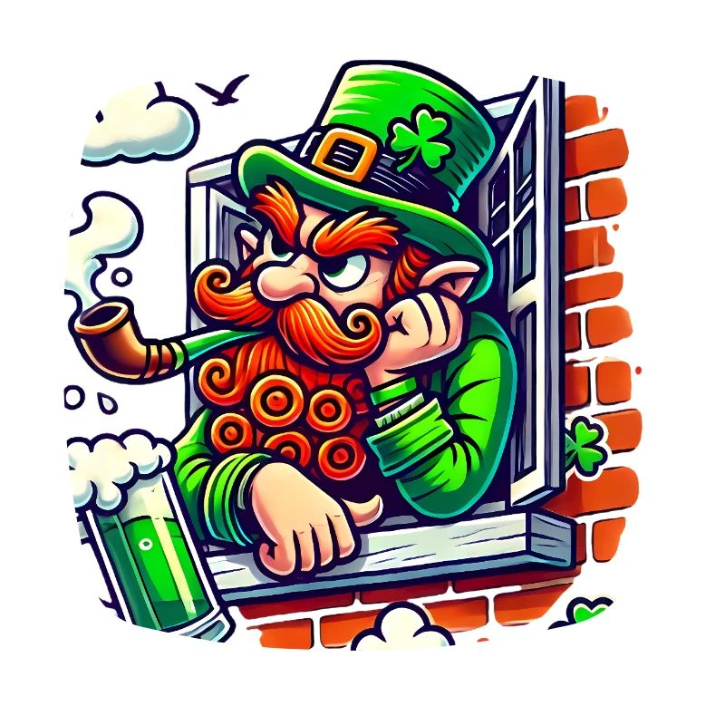 Grumpy Leprechaun Window Sticker