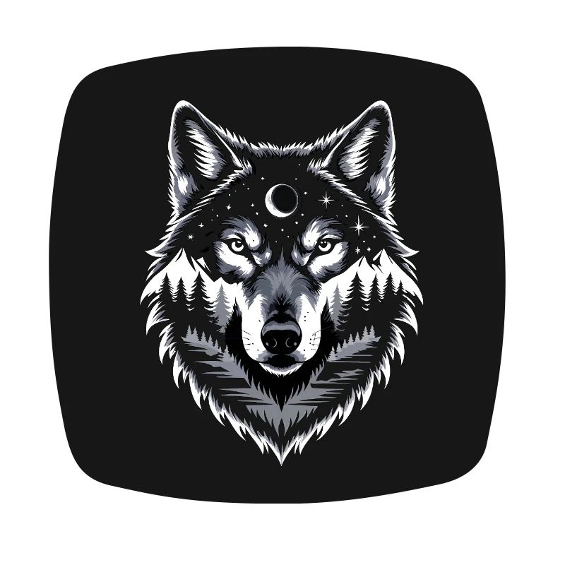 Black Wolf Wolf Portrait. Wolf design